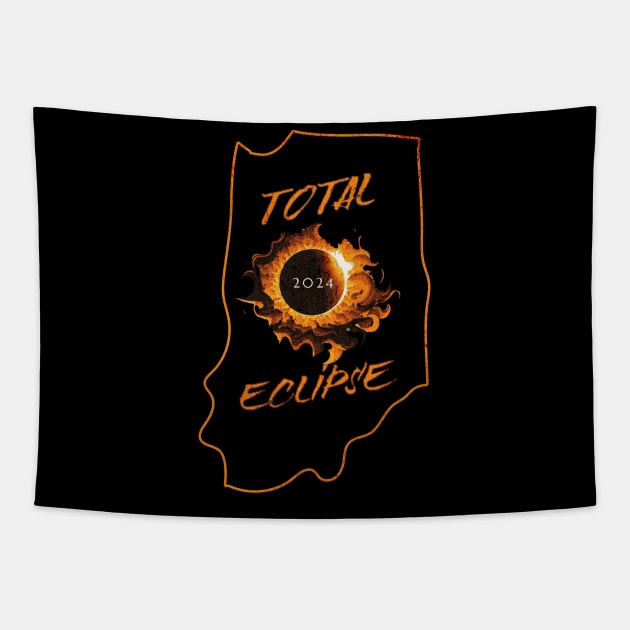 Total Eclipse 2024 Indiana Tapestry by 5 Points Designs