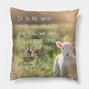 It is He who made us, and we are His... the sheep of His pasture.  Psalm 100:3 Pillow