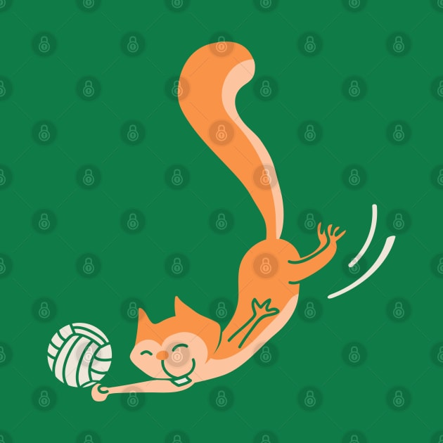 Volleyball Playing Squirrel by katelein