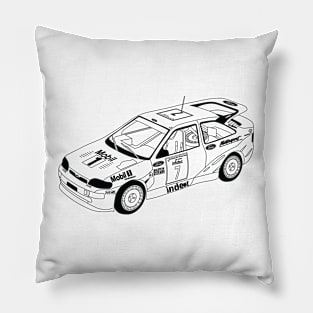 Ford Escort Black Outline Pillow