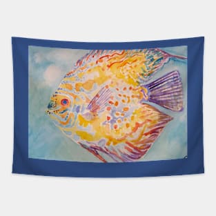 Rainbow Sea Fish Watercolor Painting Tapestry