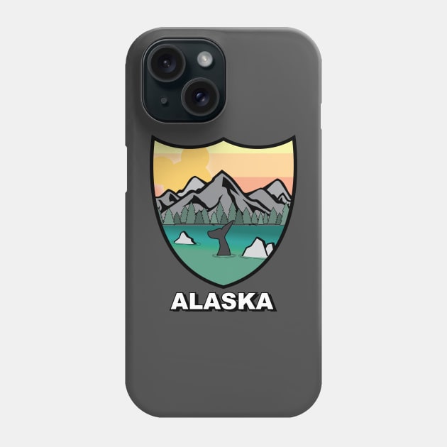 Alaska Cruise Mickey Sunset with Whale and Mountains Phone Case by KevinWillms1