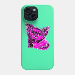 GOT BLOOD? Neon cute Vampire bat face shirt RED 2 Phone Case