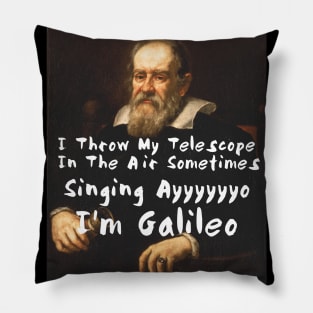 Galileo Funny Science Meme Joke Telescope In The Air Pillow