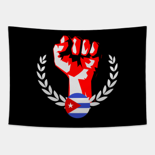 Cuba Revolution Hand Fist Flag Revolution Tapestry