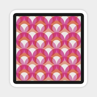 Mod Circles Pink and Orange Magnet