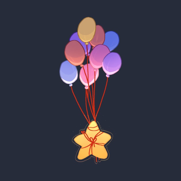 balloons holding up star by ZeroIsNebulous