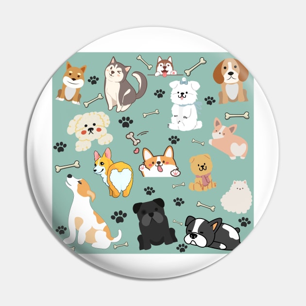 Cute Dog Themed Pattern #3 Pin by Trendy-Now