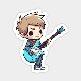 A boy playing his favourite guitar Magnet