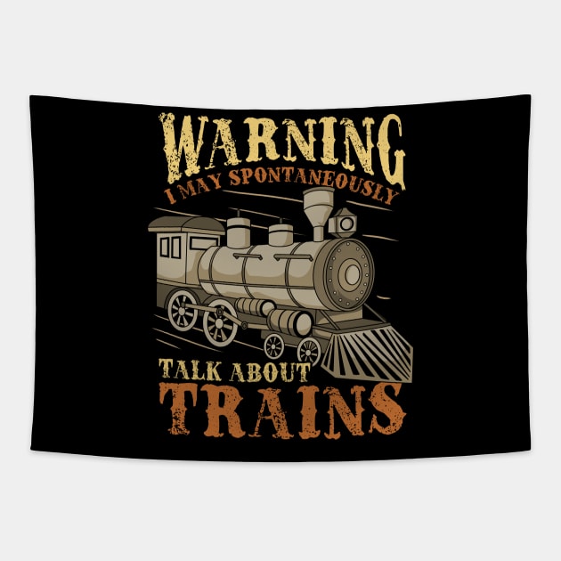 Trains Railroad Train Lover Tapestry by KAWAIITEE