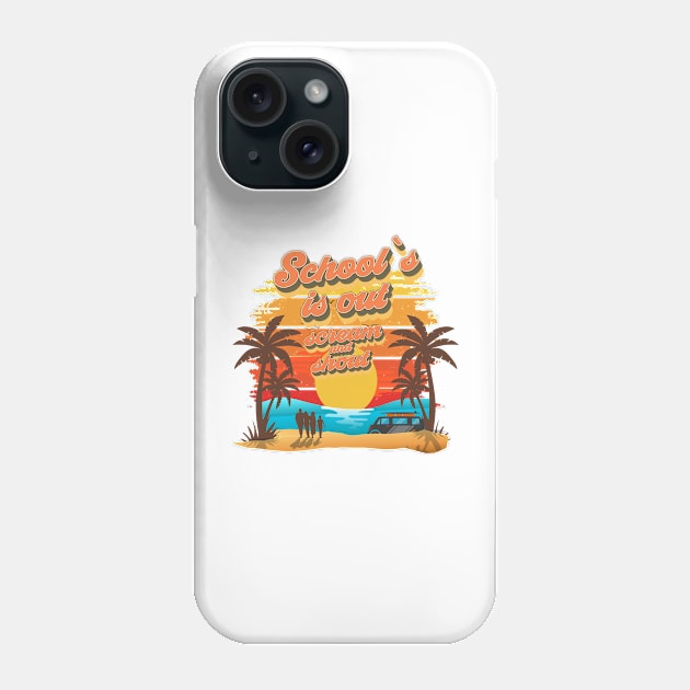 School is out scream and shout Retro quote groovy teacher vacation Phone Case by HomeCoquette