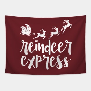 Reindeer Express - Christmas Holiday Santa sleigh Tapestry