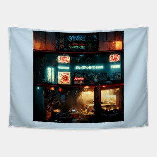 Cooking 2.0 - Cyberpunk Cityscapes Tapestry