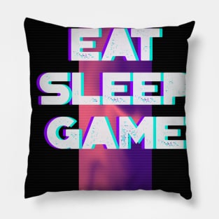 Eat sleep game repeat Pillow