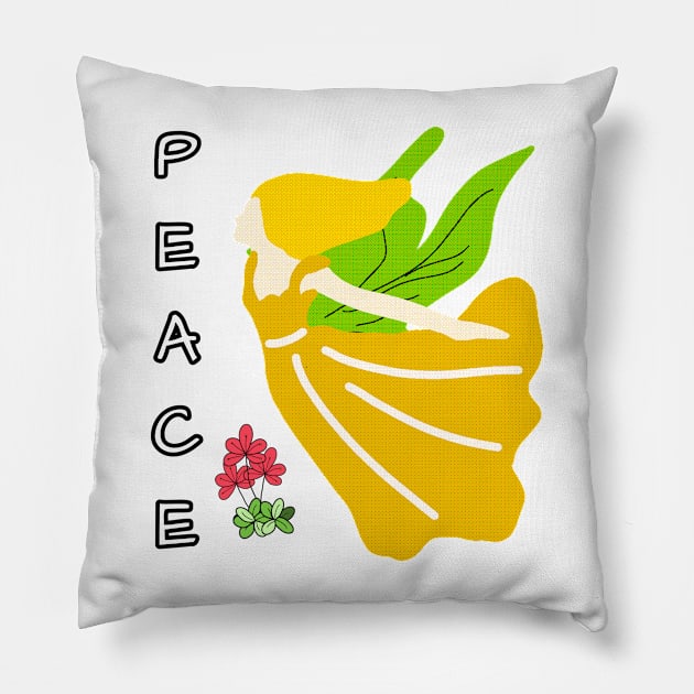 Abstract angel from a tree in the concept of peace. Pillow by zinfulljourney