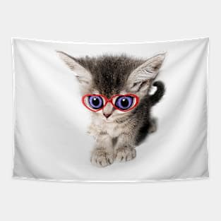 kitten big eyes heart bezel Tapestry