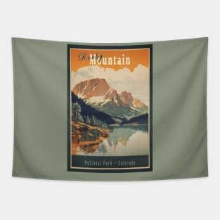 Rocky Mountain National Park Vintage Travel Poster Tapestry