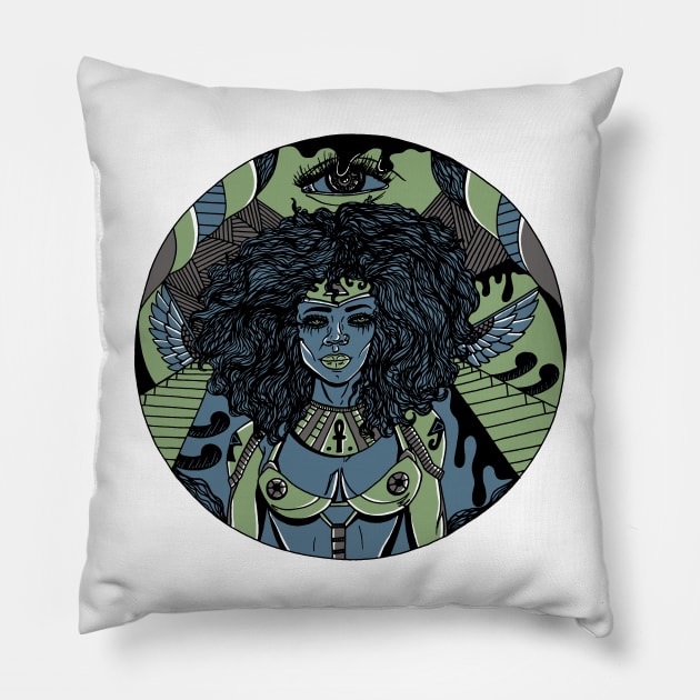 Mellow Cool Kemet Warrior Pillow by kenallouis