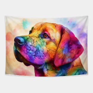 Abstract painting of a Lab looking Dog Tapestry