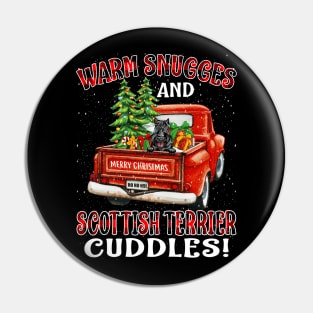 Warm Snuggles And Scottish Terrier Cuddles Truck Tree Christmas Pin