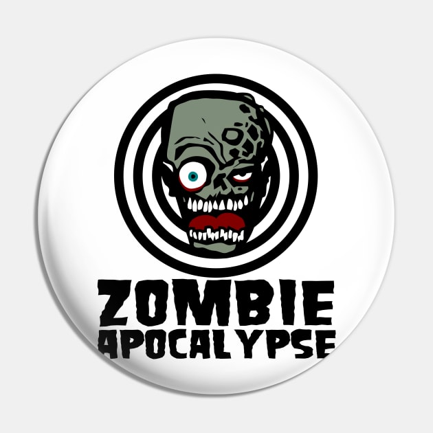 Zombie Apocalypse Pin by DavesTees