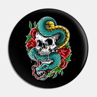 Skull vs Snake Pin