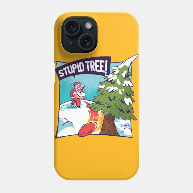 STUPID TREE! - Frisbee Golf Santa Phone Case by rjzinger