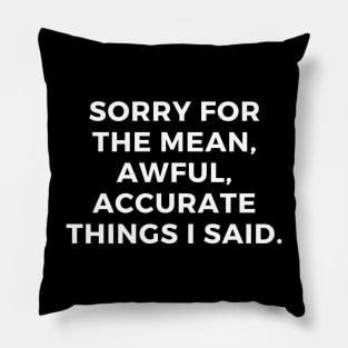 Sorry for the Mean, Awful, Accurate Things I Said Pillow