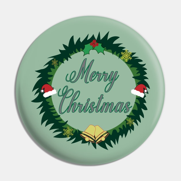 Merry Christmas, Christmas wreath Pin by donamiart