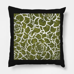 Sweet Green Succulents - Digitally Illustrated Abstract Flower Pattern for Home Decor, Clothing Fabric, Curtains, Bedding, Pillows, Upholstery, Phone Cases and Stationary Pillow