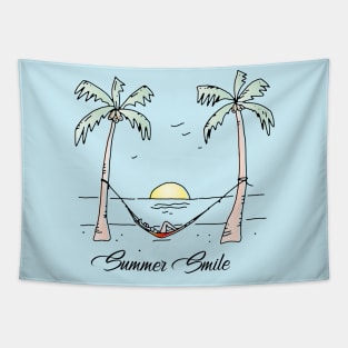 Summer Smile Tropical Beach Tapestry