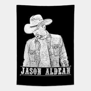 Jason Aldean // White Retro Tapestry