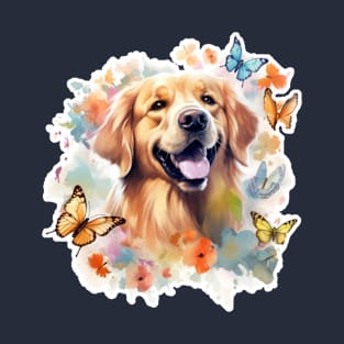 Water Colour Golden Retriever T-Shirt