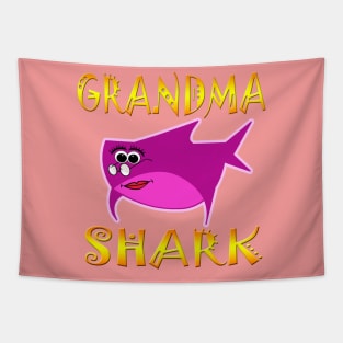 Grandma Shark Funny Tshirt Design Tapestry