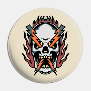 thunder skull tattoo art Pin