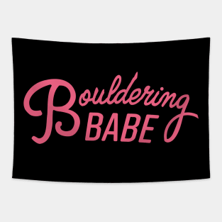 Bouldering Babe Pink Tapestry