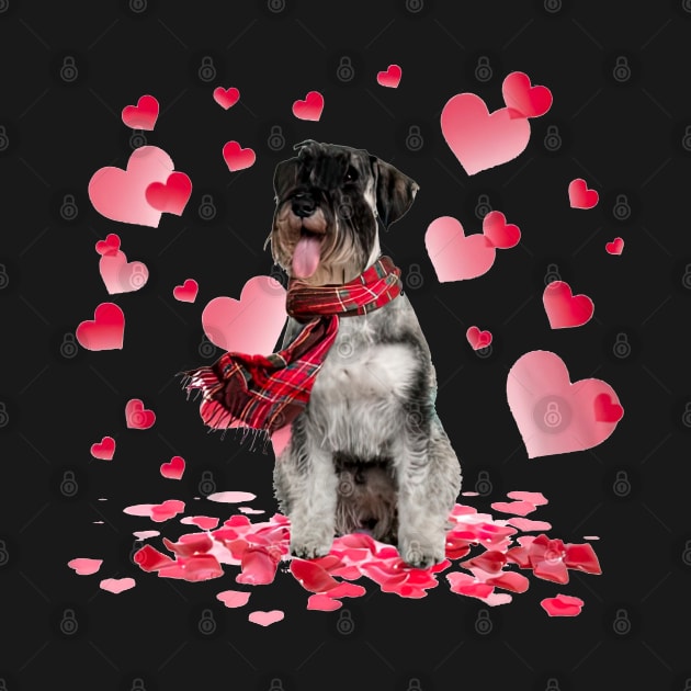 Standard Schnauzer Hearts Love Happy Valentine's Day by cyberpunk art