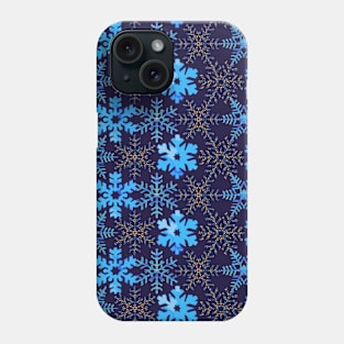 Blue Mosaic Snowflakes Phone Case