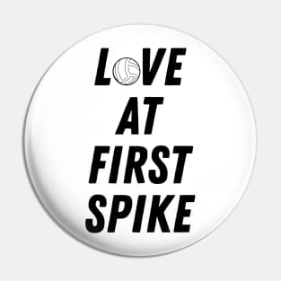 Love at First Spike Volleyball Design Pin