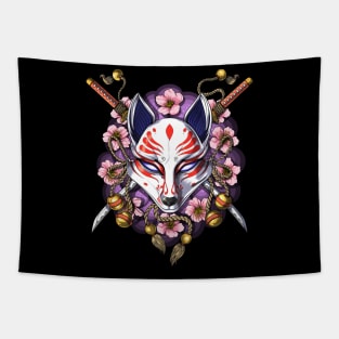 Japanese Kitsune Fox Mask Tapestry