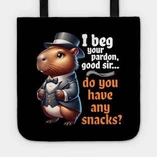 Capybara Gentleman Seeks Snacks Funny Victorian Tote