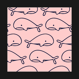 Cute Whales Pattern T-Shirt