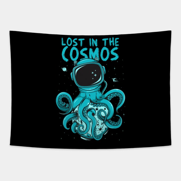 Astronaut Octopus Design  Lost in the Cosmos Tapestry by EdSan Designs