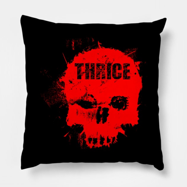 Thrice Skull Pillow by kelly.craft