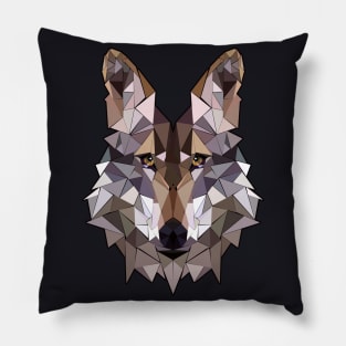 Polygon Wolf Geometry Pillow