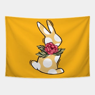 Floral Bunny Rabbit Tapestry