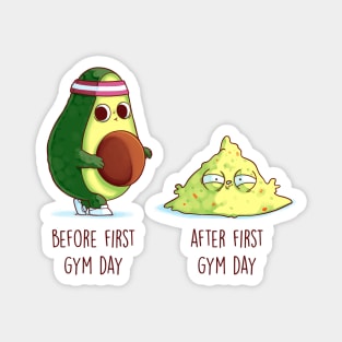 Before and After First Gym day Magnet