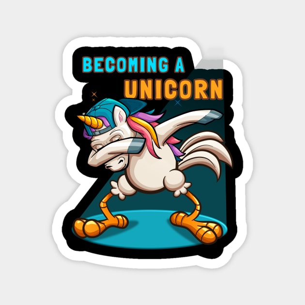 Becoming A Cute Dabbing Chicken Unicorn Gift Magnet by BeyondThat