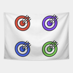 blue red green pink archery design Tapestry