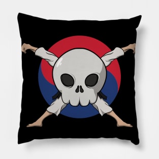 Taekwondo crew Jolly Roger pirate flag (no caption) Pillow